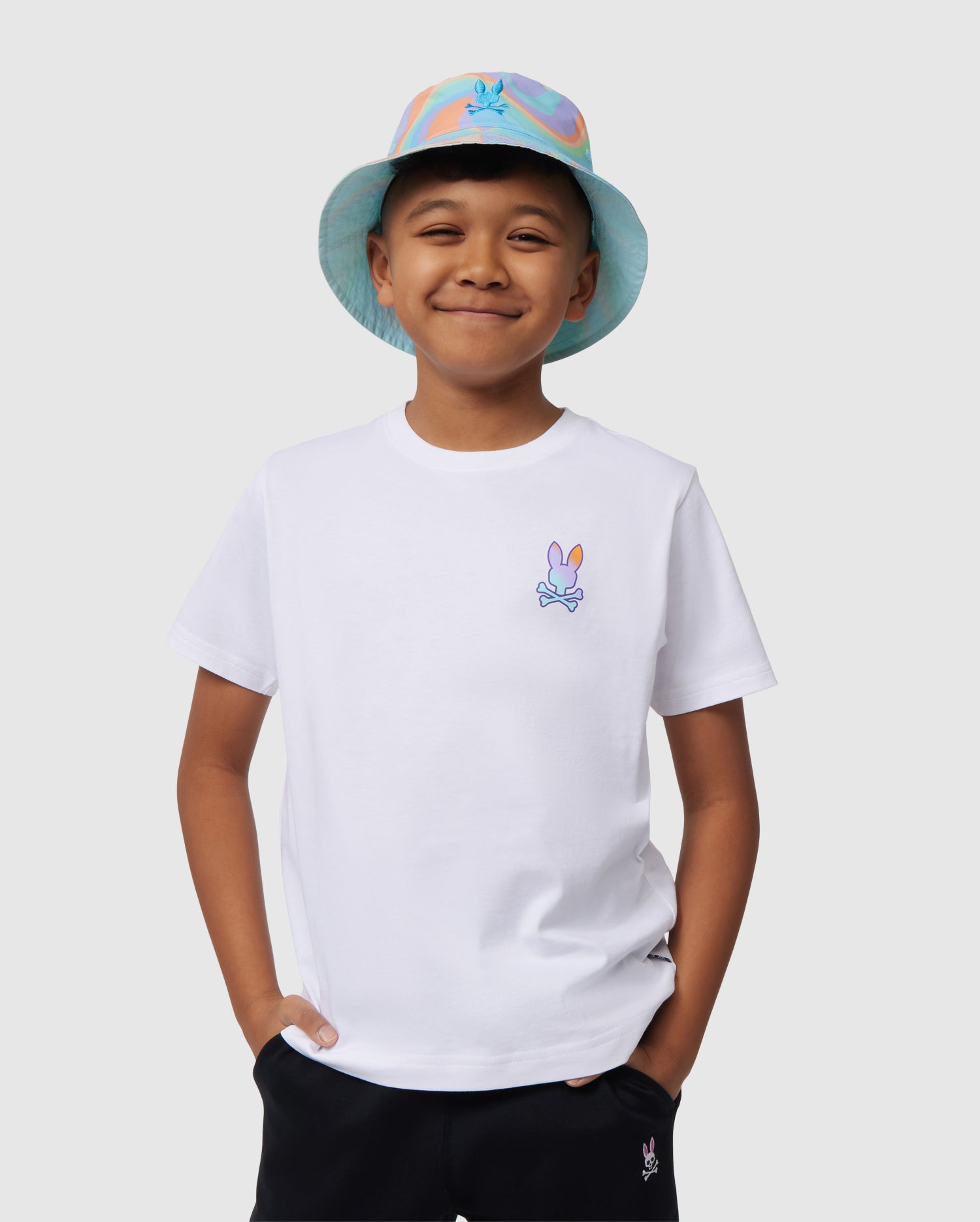 KIDS WHITE PALM SPRINGS BACK GRAPHIC TEE | PSYCHO BUNNY