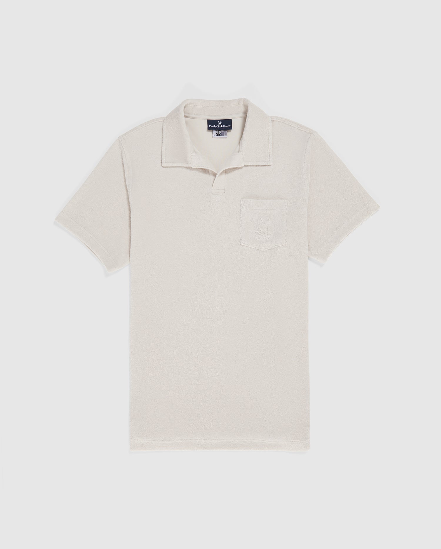 MENS WHITE FRESNO TOWELLING POLO | PSYCHO BUNNY