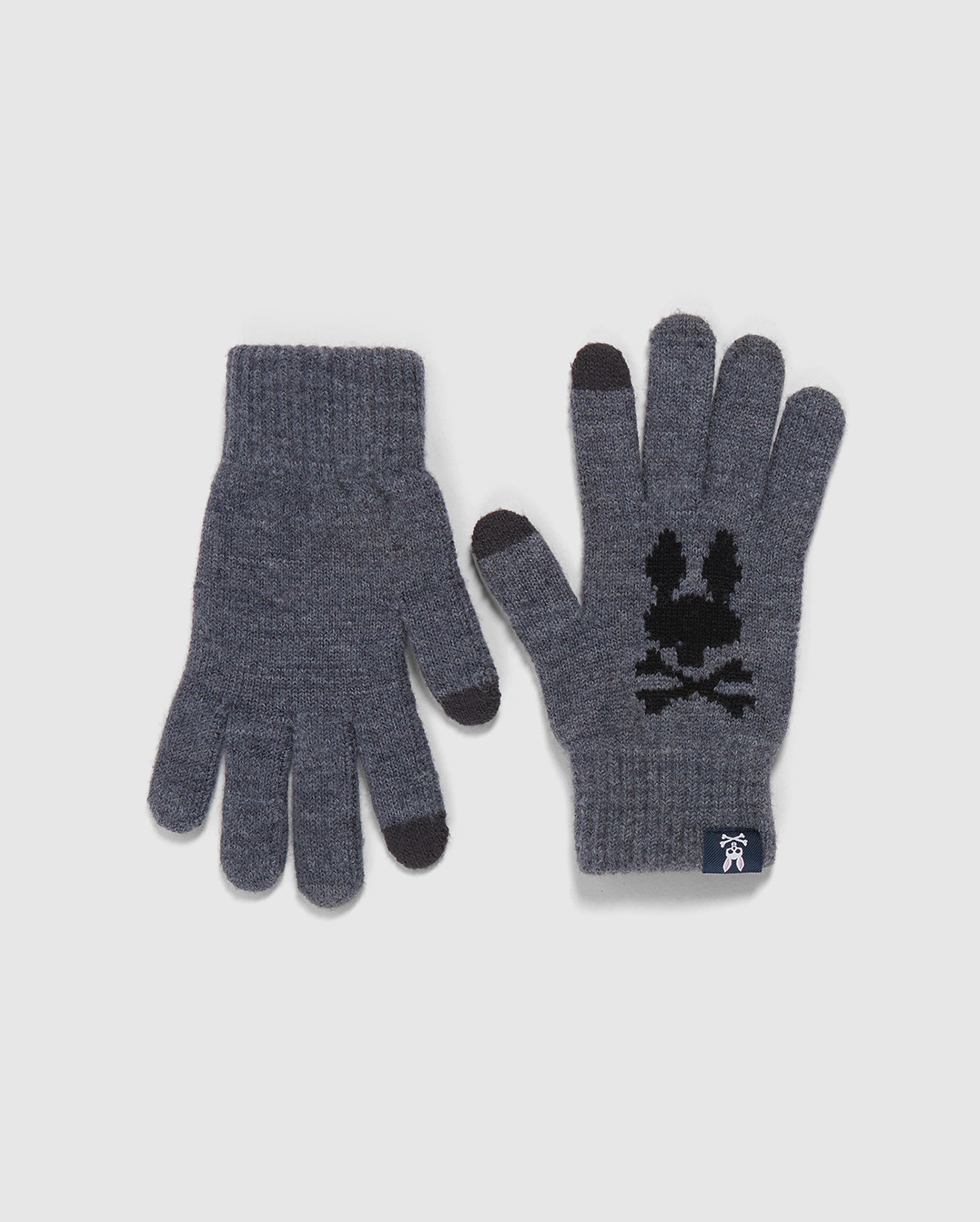 MENS WOOL FINGER GREY B6A998U1GL WITH TOUCH- GLOVES