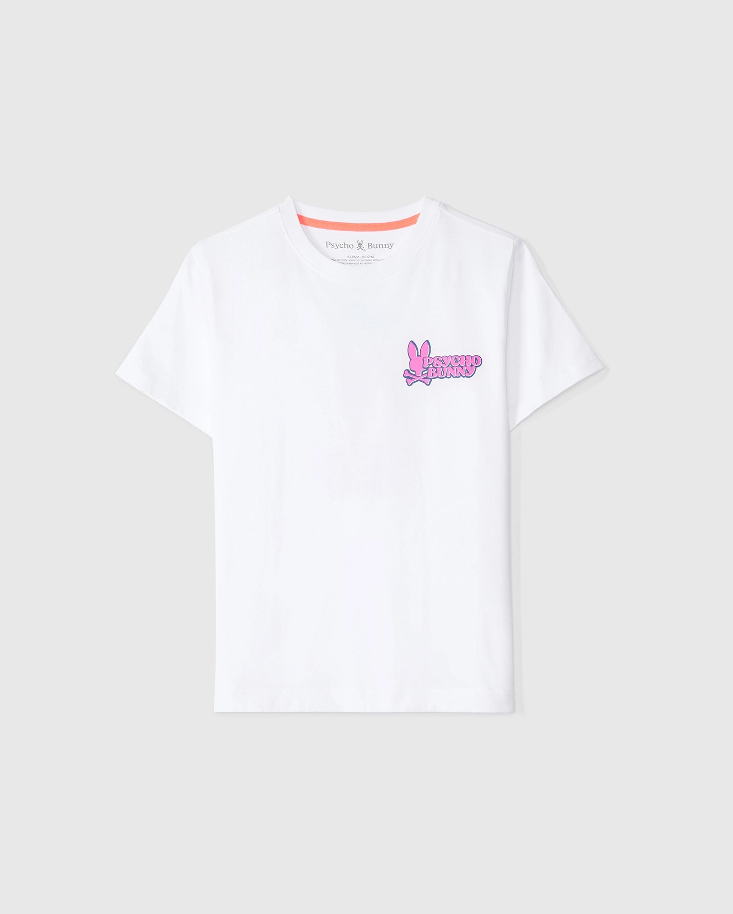 A KIDS REDLAND GRAPHIC TEE - B0U613C200 by Psycho Bunny made from 100% Pima cotton featuring a small bunny design on the left chest area with the text 