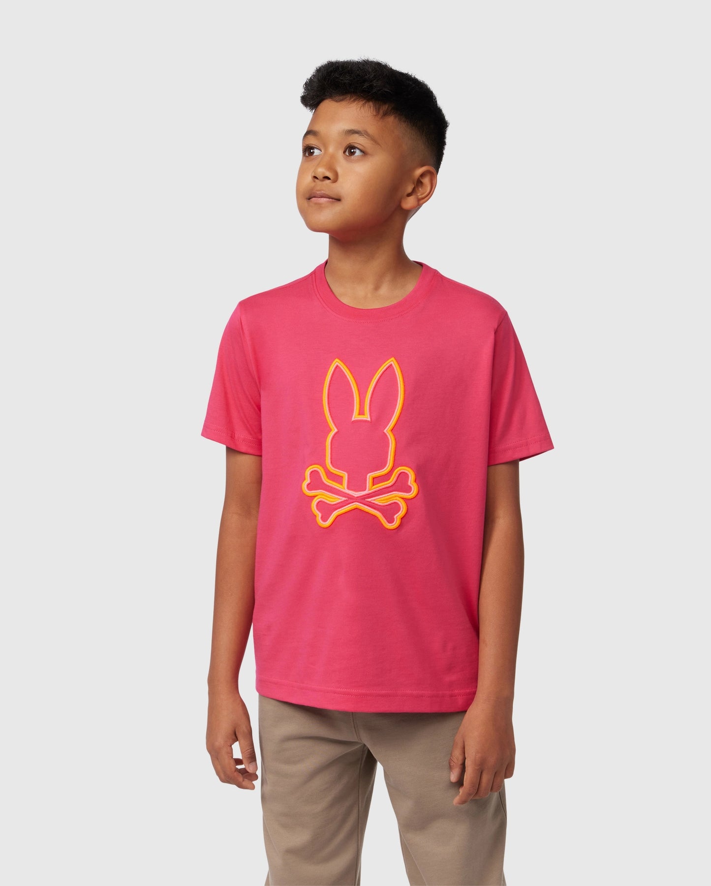 KIDS PINK SANTA MONICA EMBROIDERED GRAPHIC TEE | PSYCHO BUNNY