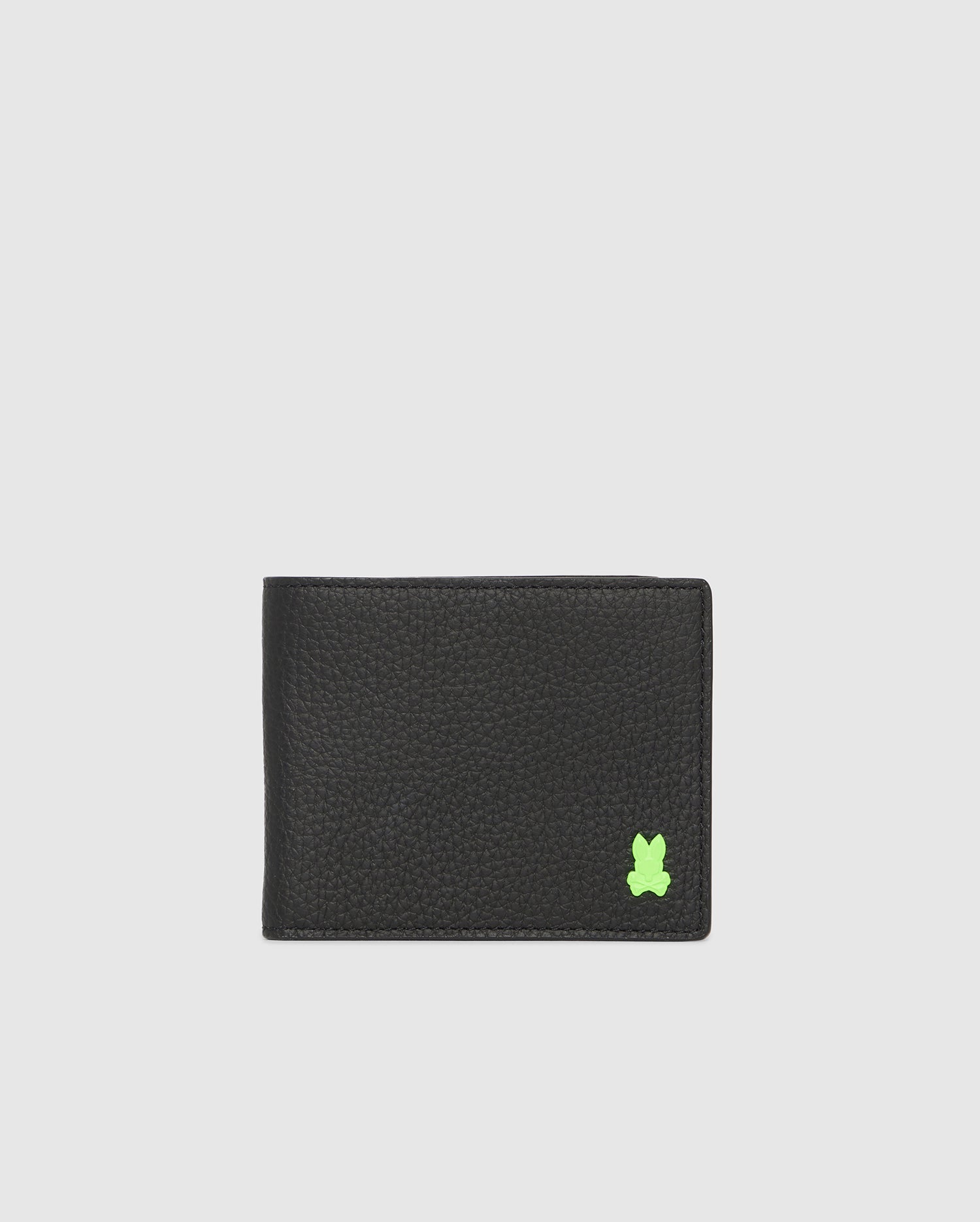 Psycho Bunny MENS WALLET - B6A403B200 with a small, green clover logo on the bottom right corner, displayed against a white background.