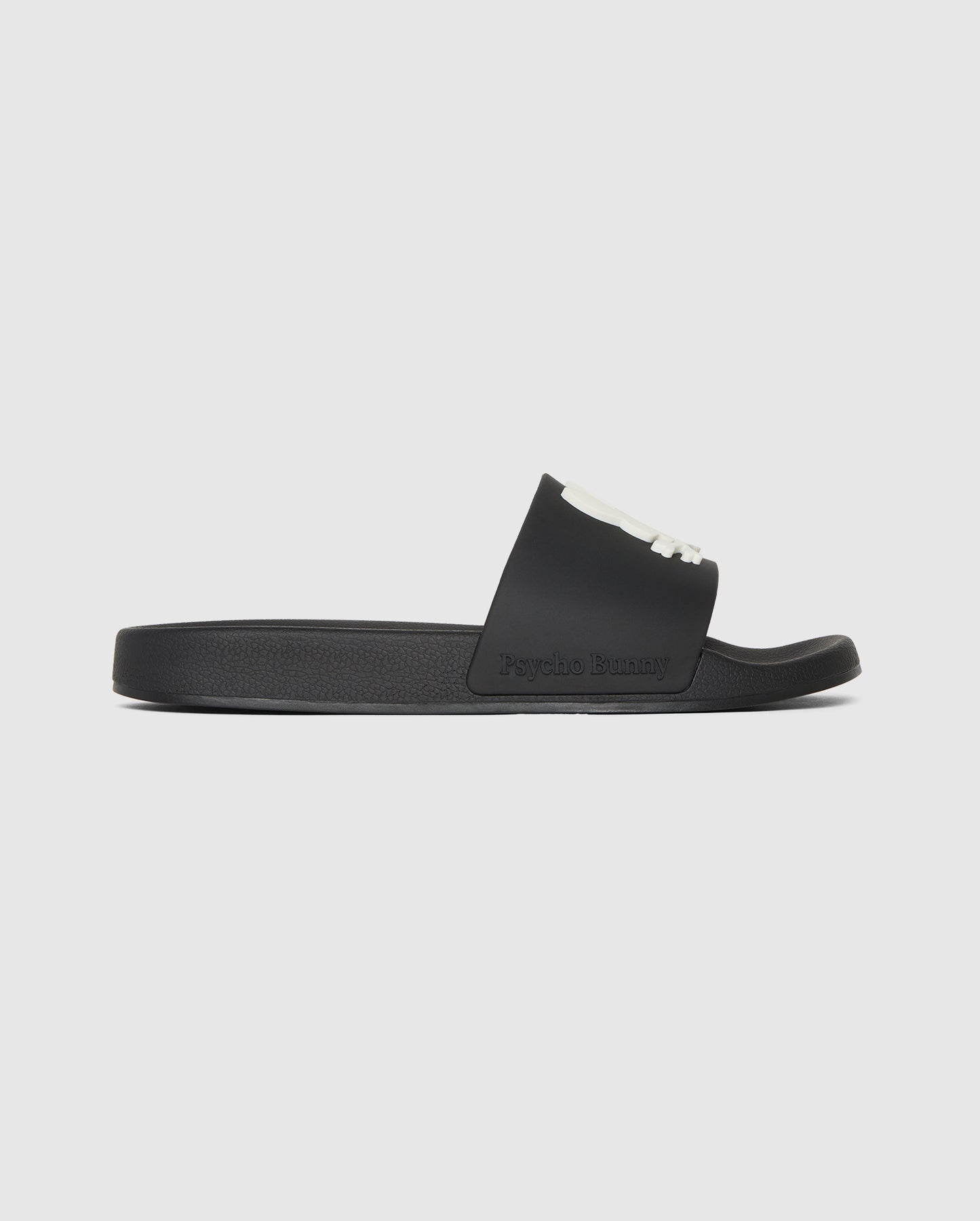 MENS BLACK BUNNY LOGO SLIDES | PSYCHO BUNNY – Psycho Bunny