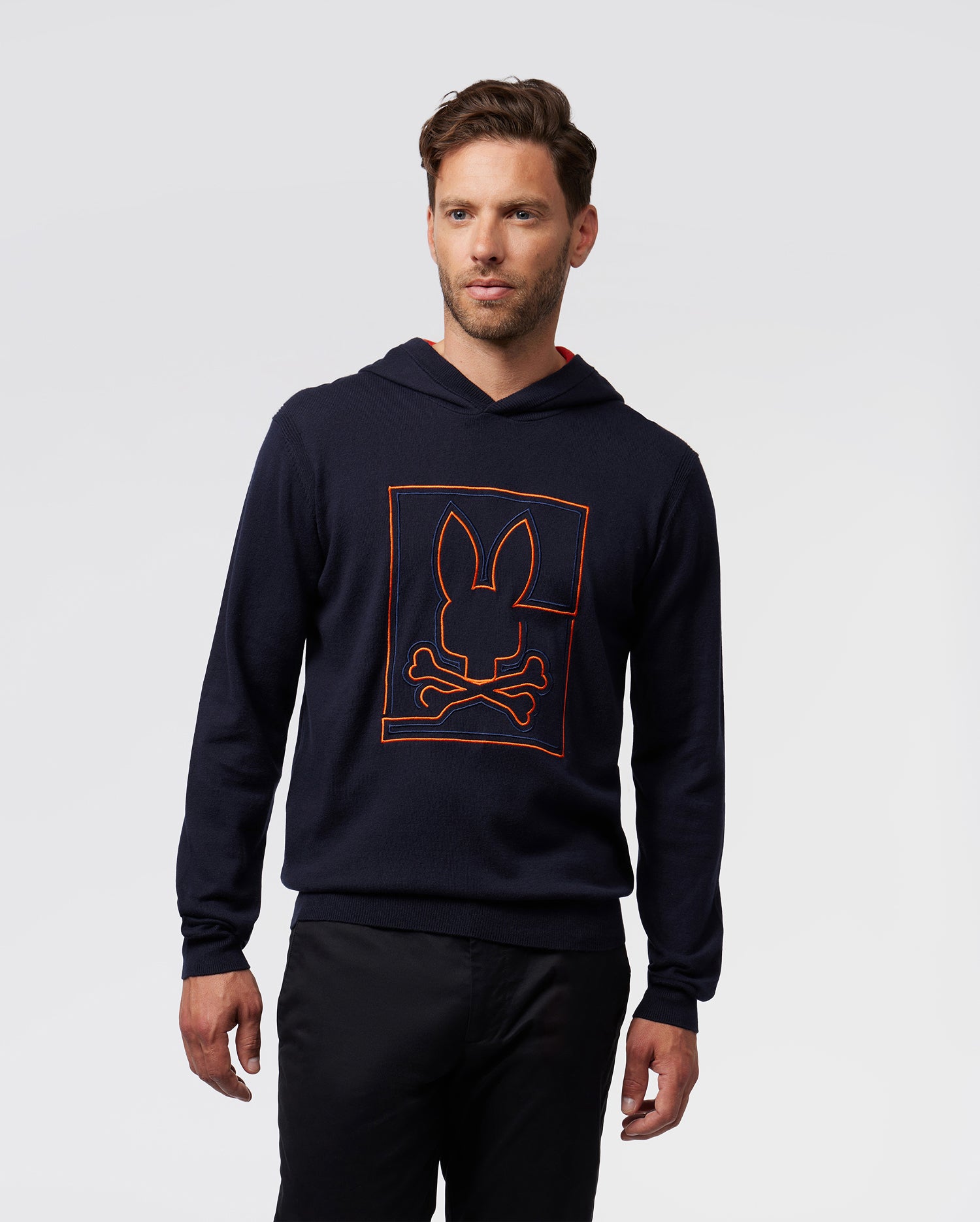 MENS GREY SANTA CLARA CHAINSTITCH SWEATER | PSYCHO BUNNY