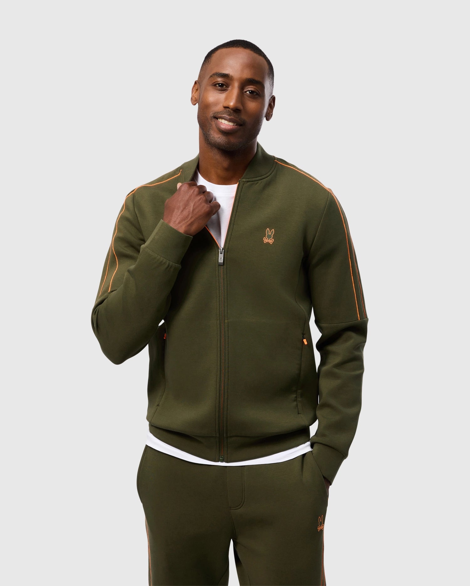 MENS GREEN TRAVIS TRACK JACKET PSYCHO BUNNY