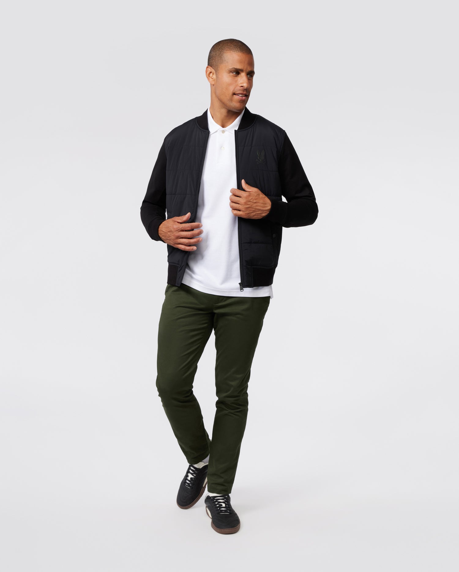 Knitted sleeve 2024 bomber jacket mens