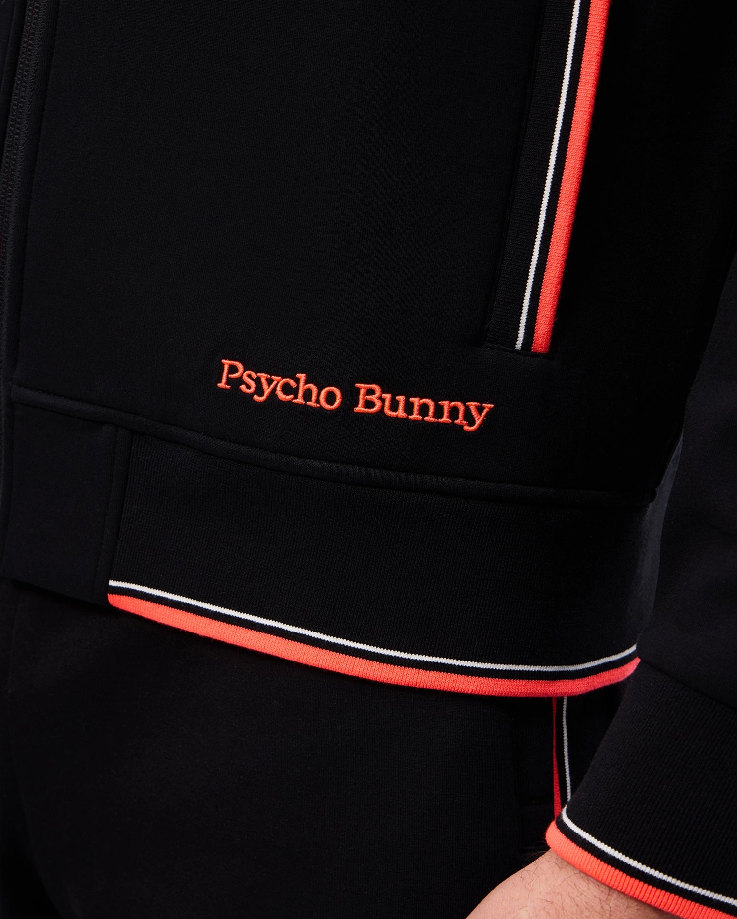 MENS BLACK COURTSIDE TRACK JACKET | PSYCHO BUNNY