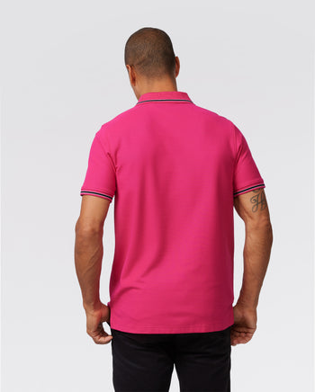 EMBROIDERED POLO PINK MENS YORKVILLE BUNNY PSYCHO PIQUE |