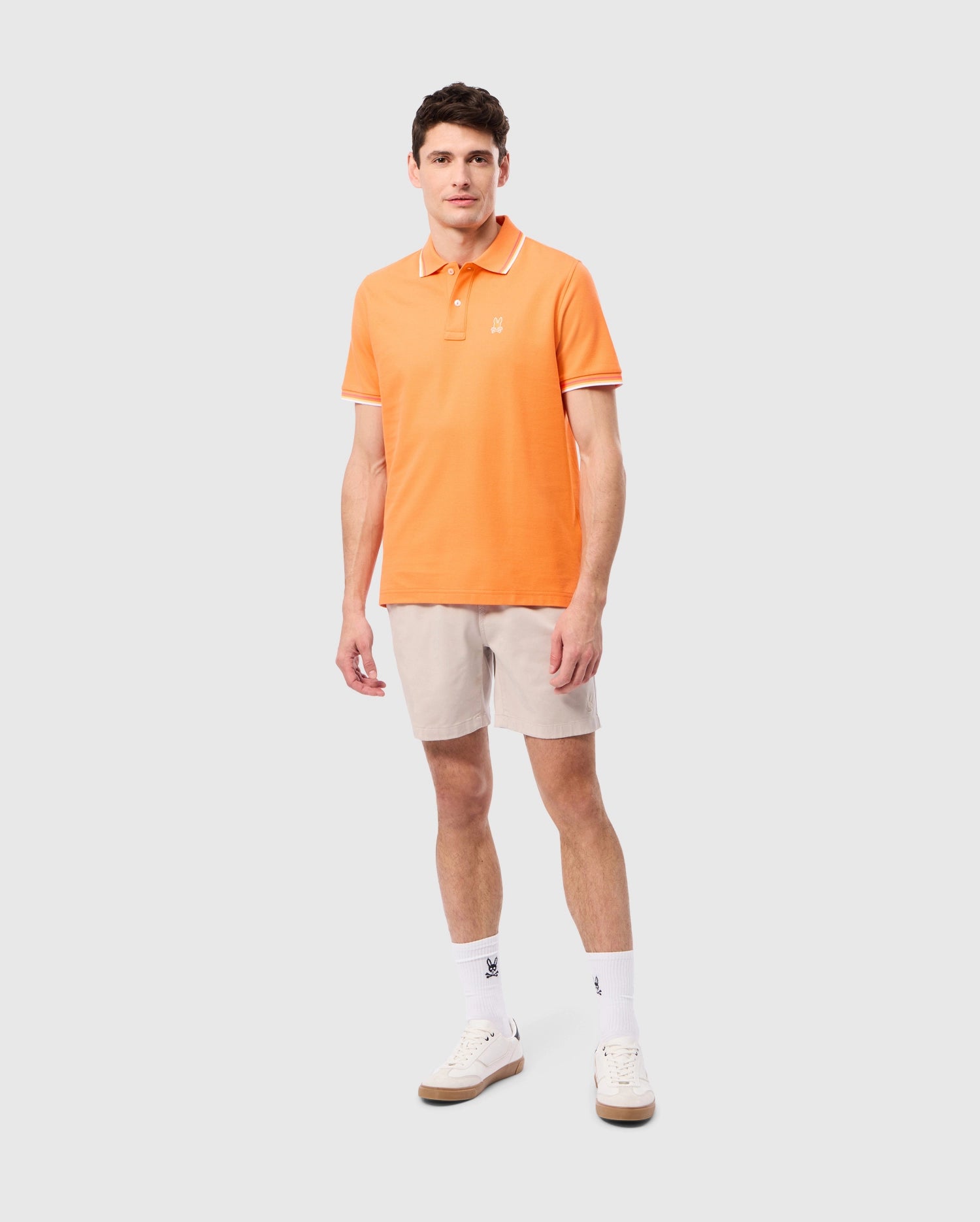 Psycho Bunny Mens Granbury Pique Polo 819 Nectarine S 4