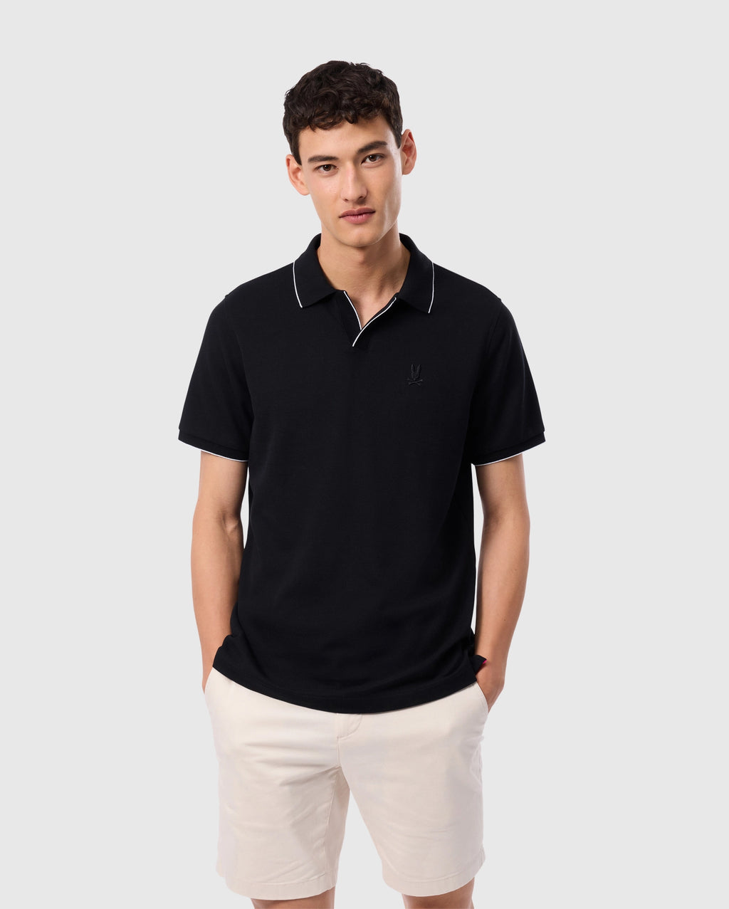 MENS RICHARDS JOHNNY COLLAR PIQUE POLO SHIRT - B6K641C200