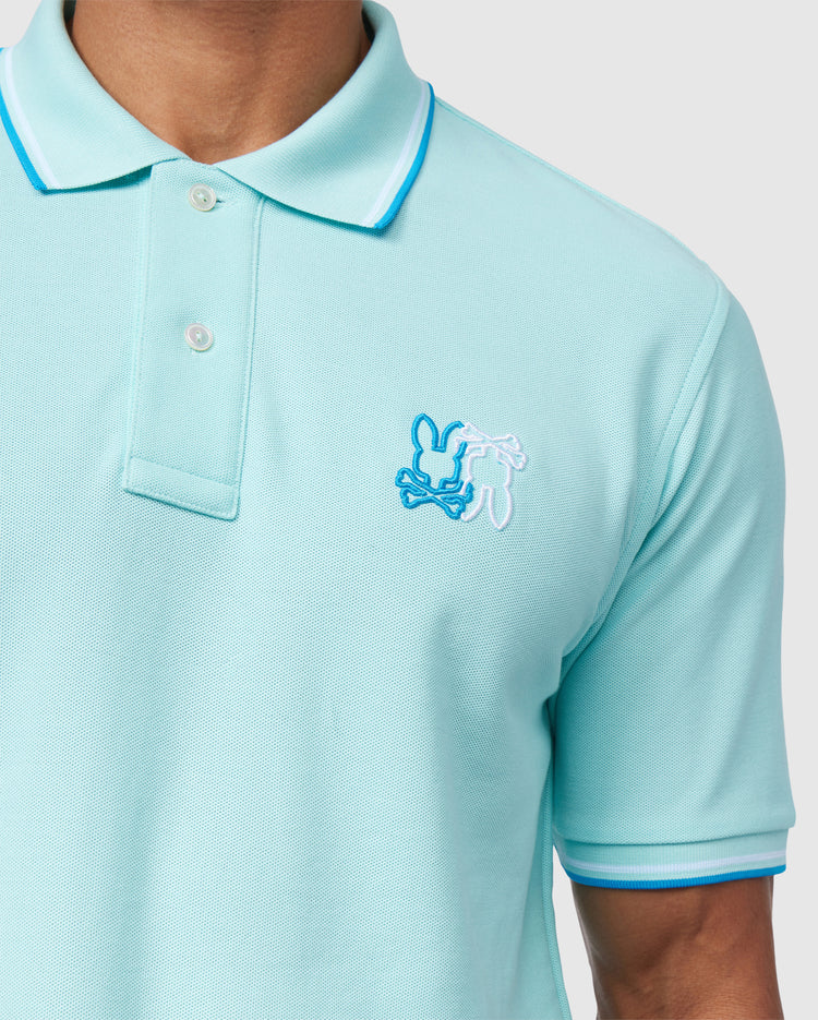 MENS BLUE WINTON PIQUE POLO | PSYCHO BUNNY