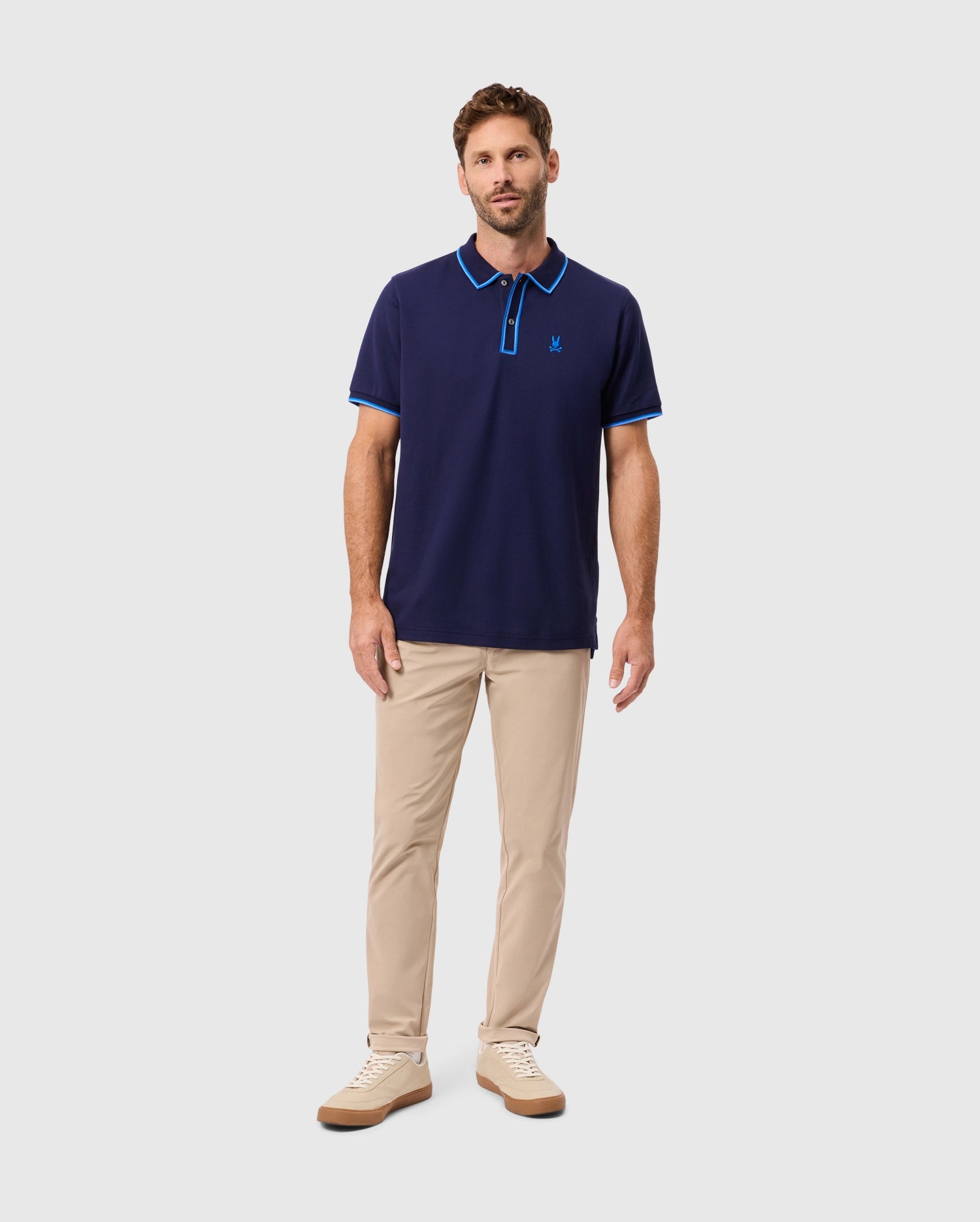 Blue fashion polo khaki pants