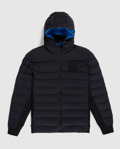 MENS BLACK EVANSTON PUFFER JACKET WITH REMOVABLE 