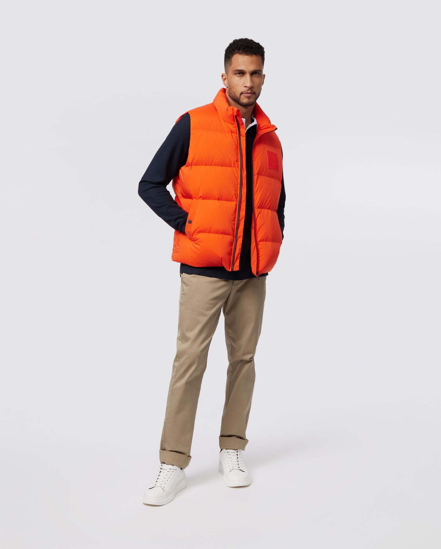 Orange down outlet vest men's