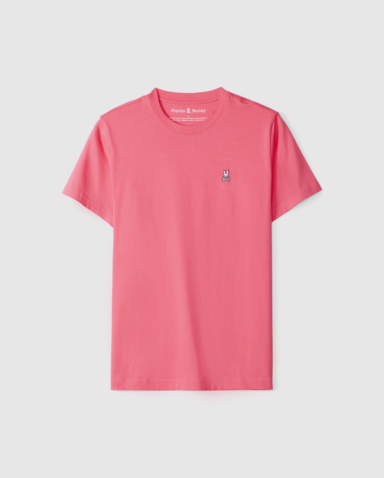 Men's classic crew neck tee displayed on a plain background, featuring a small embroidered bunny logo on the left chest area.