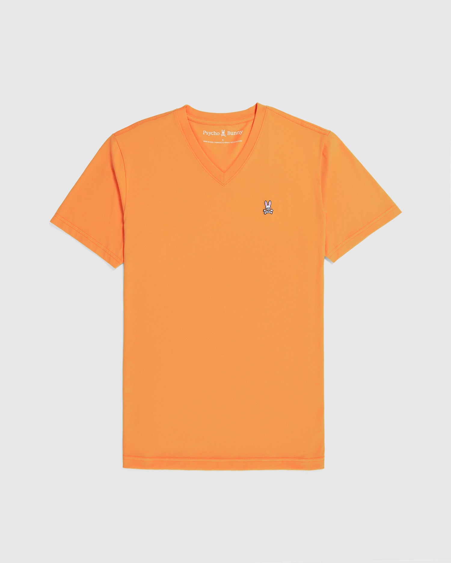 MENS ORANGE CLASSIC V NECK TEE | PSYCHO BUNNY