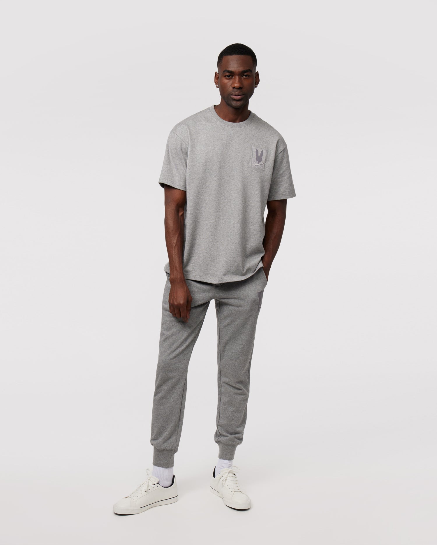 MENS GREY YORKVILLE HEAVY WEIGHT RELAXED FIT TEE | PSYCHO BUNNY ...