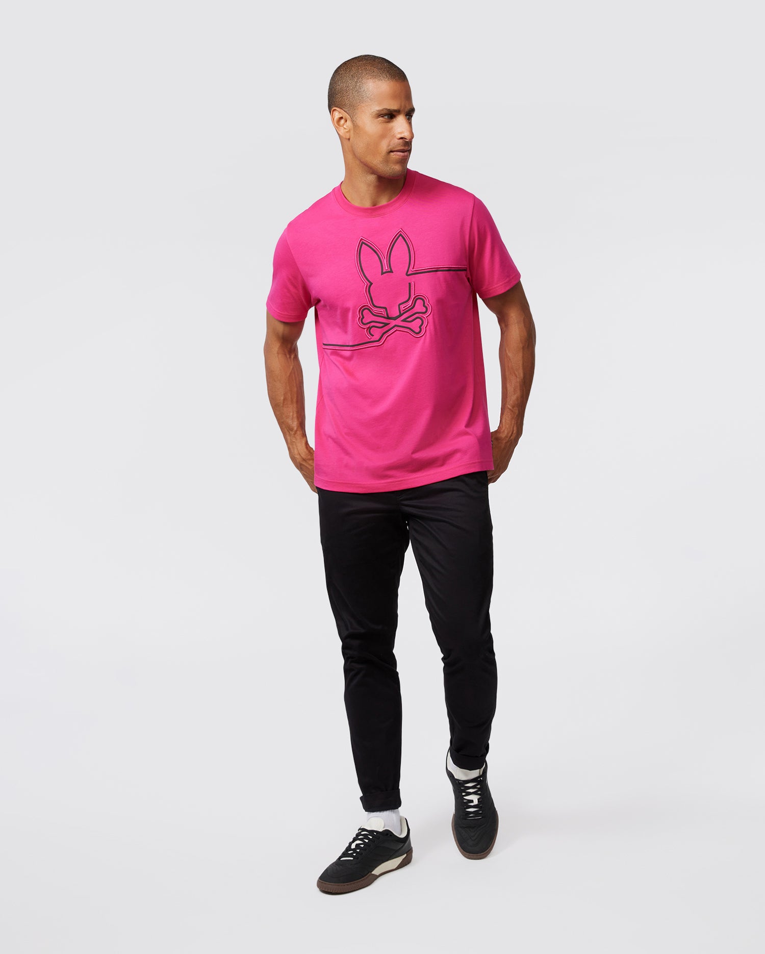 Psycho Bunny Serge Graphic Tee Pure Pink MD (US Men's 5)