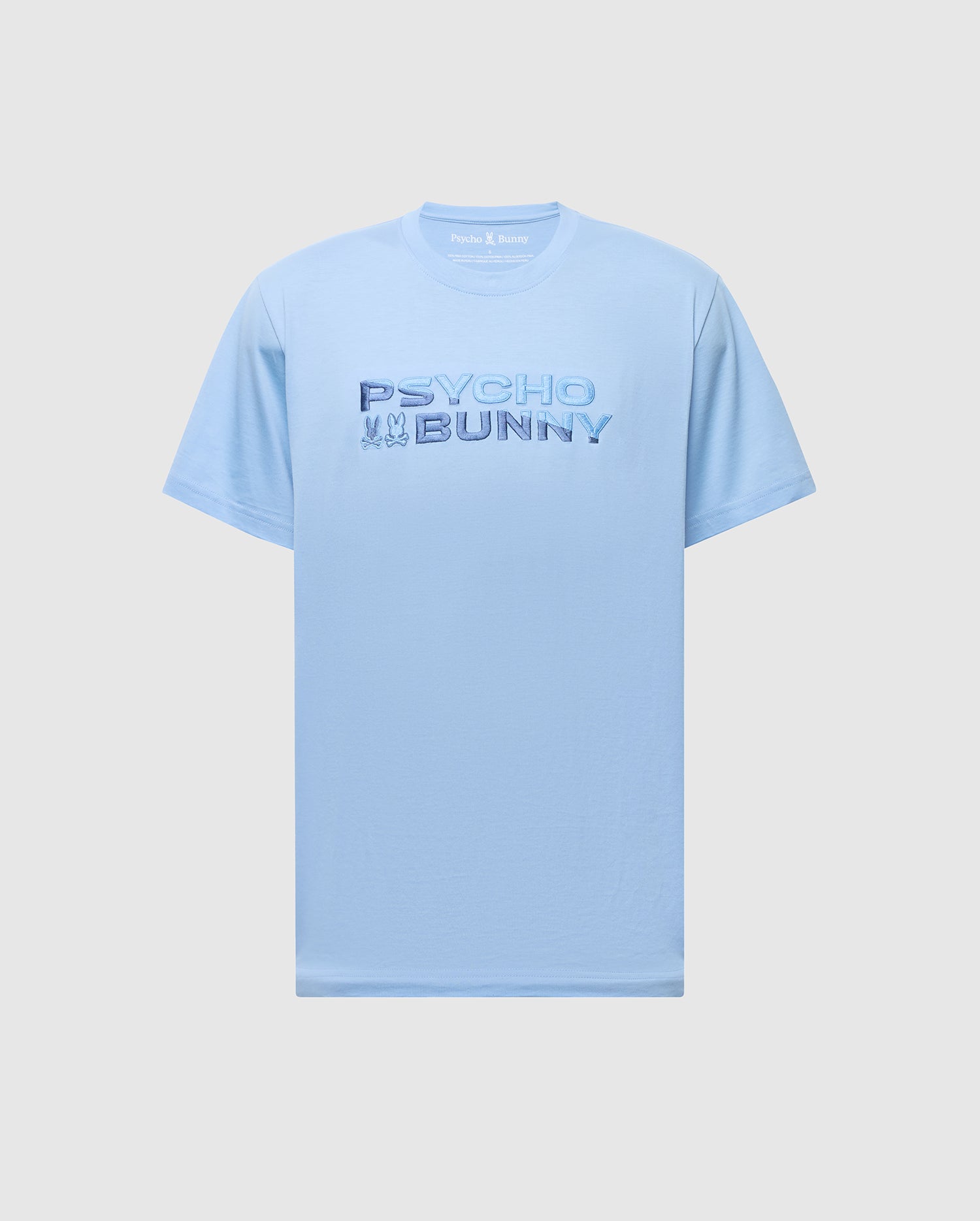 The men's Berni Embroidered Wordmark Graphic Tee by Psycho Bunny features 