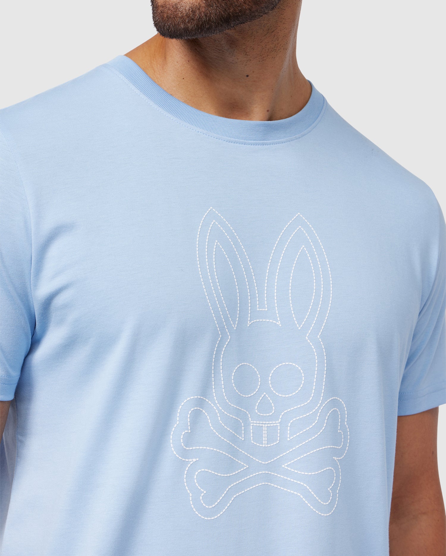 MENS BLUE LARKIN BIG BUNNY TEE | PSYCHO BUNNY