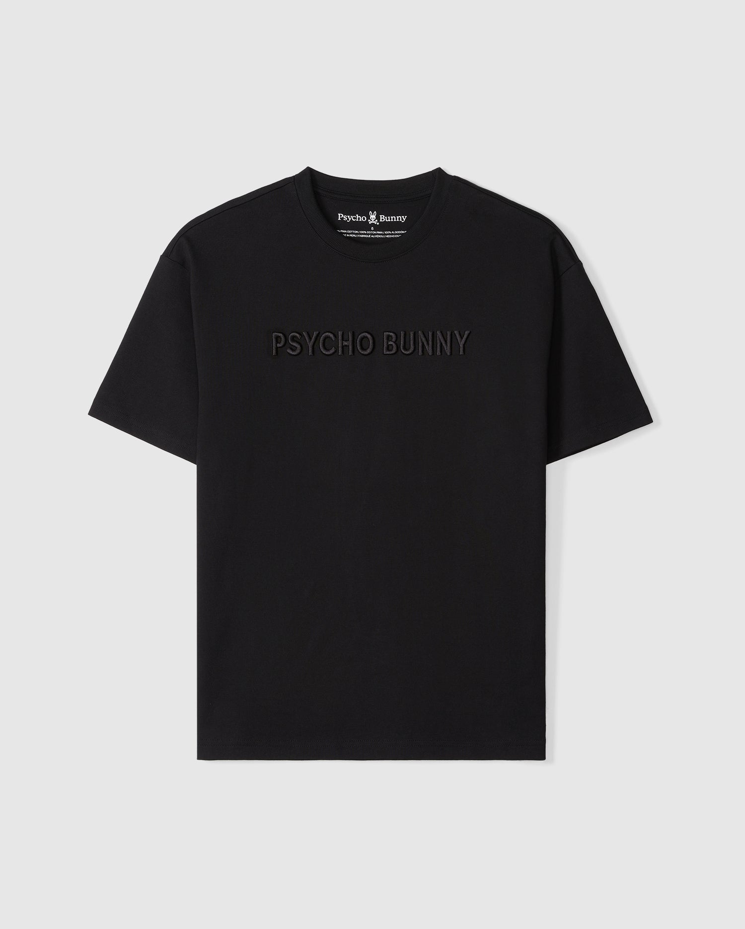 A Psycho Bunny MENS WINDCREST HEAVY WEIGHT TEE - B6U593C200 with the words 