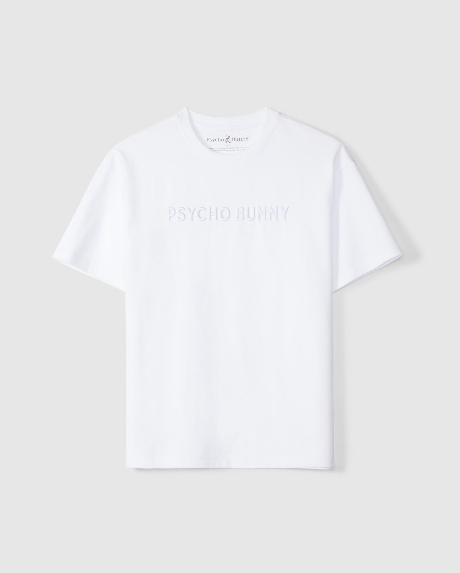 flat front view of the pima cotton windcrest heavy weight tee in white