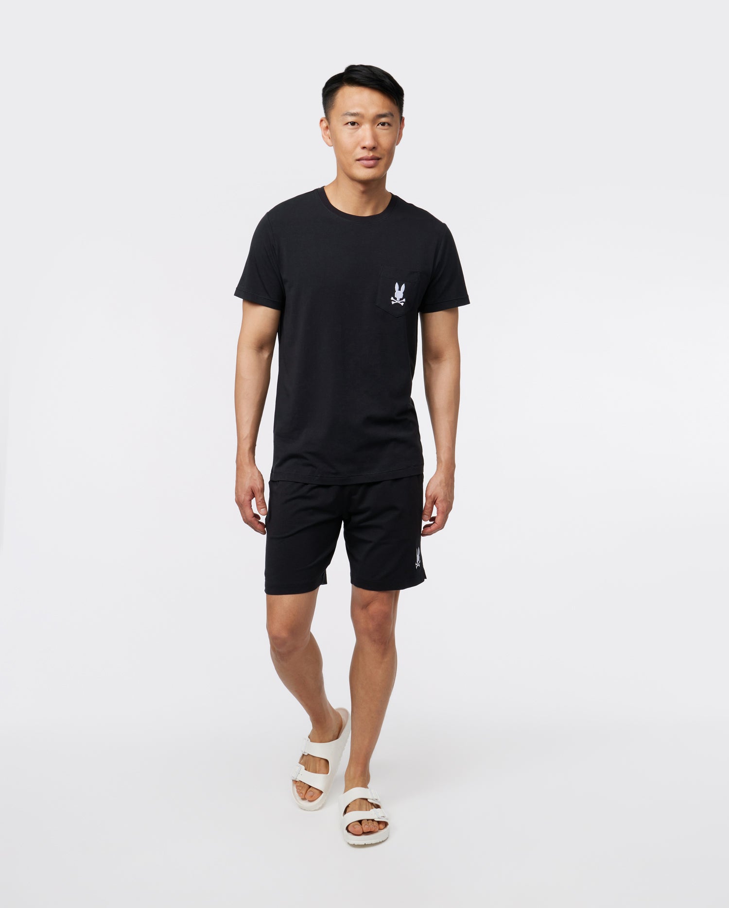 Psycho Bunny Lounge Pocket Tee Black MD at  Men's Clothing store