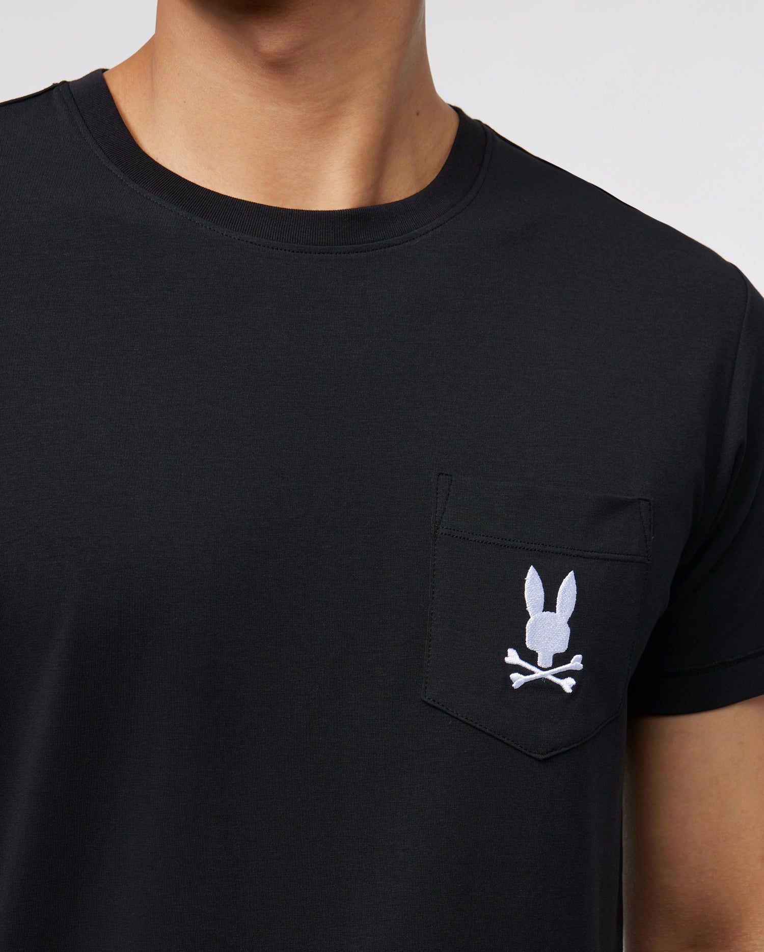 Psycho Bunny Lounge Pocket Tee Black MD at  Men's Clothing store