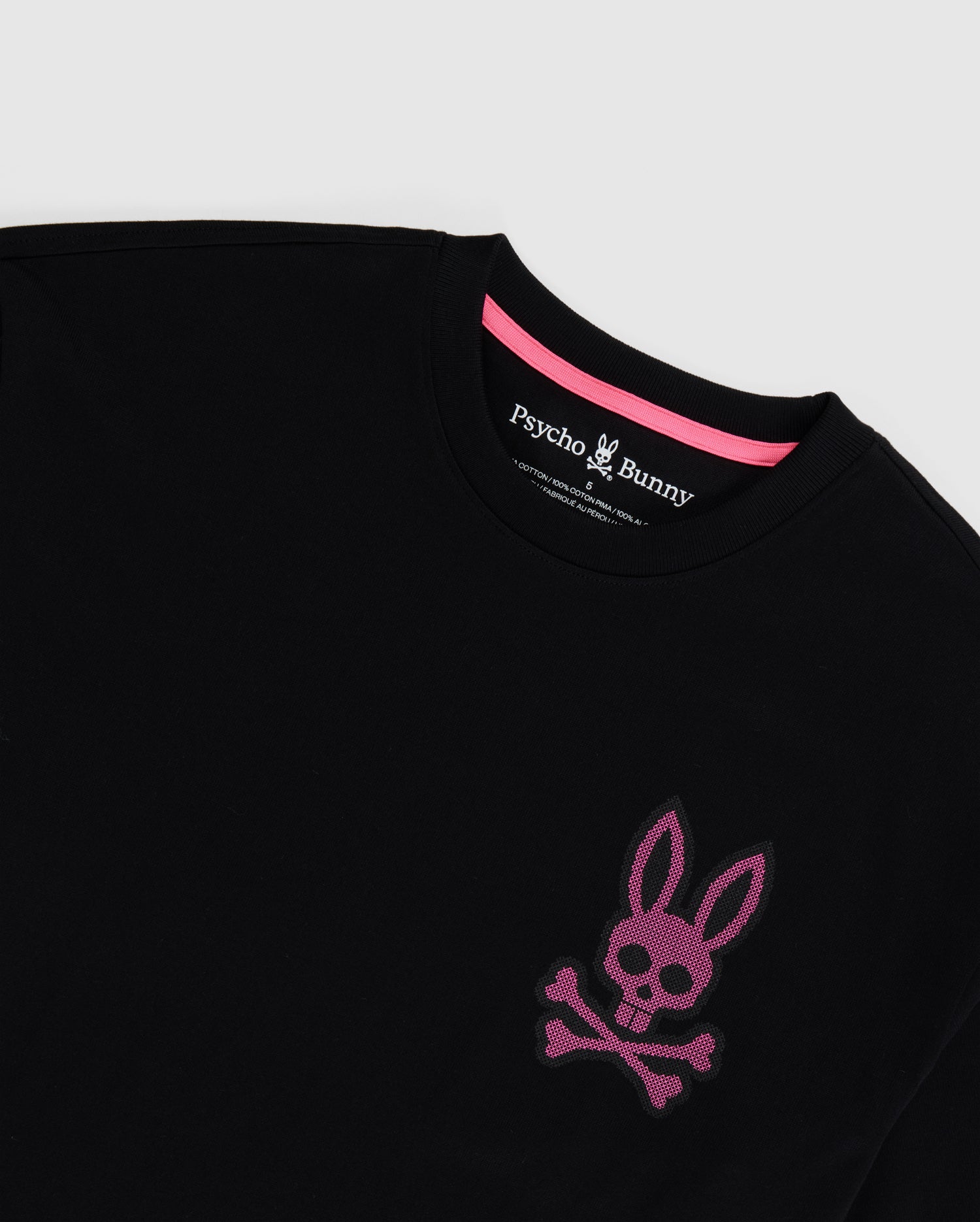 MENS BLACK LANCASTER HEAVY WEIGHT CROSS STITCHED BUNNY TEE | PSYCHO ...