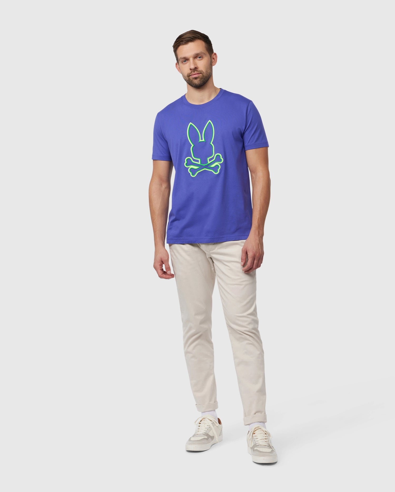 MENS PURPLE SAN FRANCISCO FLOCKING GRAPHIC TEE | PSYCHO BUNNY