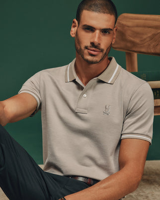 MENS WARSAW JACQUARD PIQUE POLO - B6K901E200