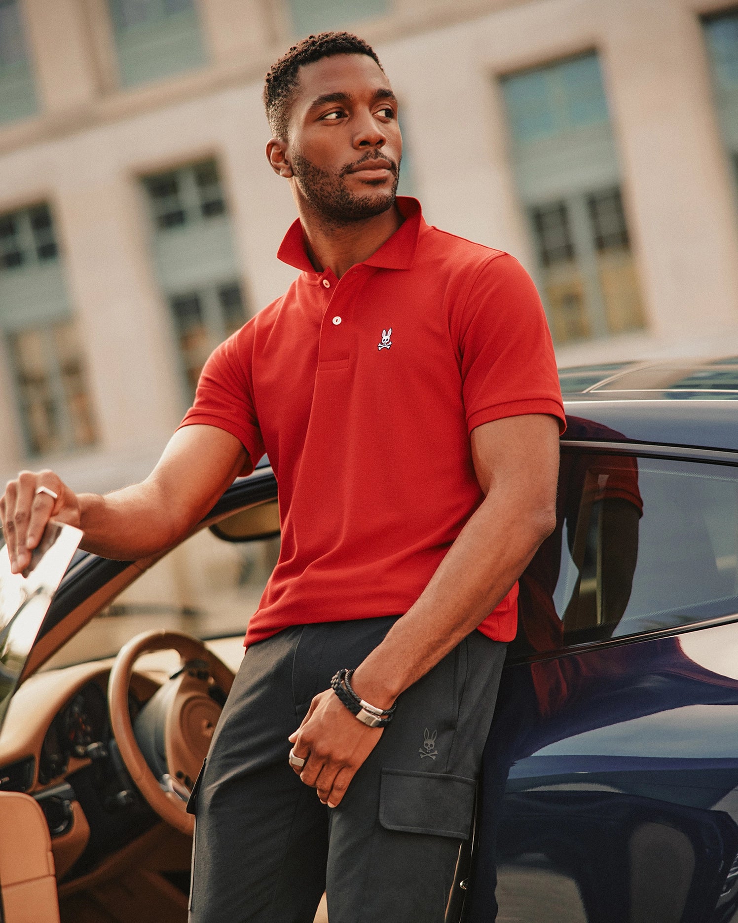 MENS RED CLASSIC POLO PSYCHO BUNNY