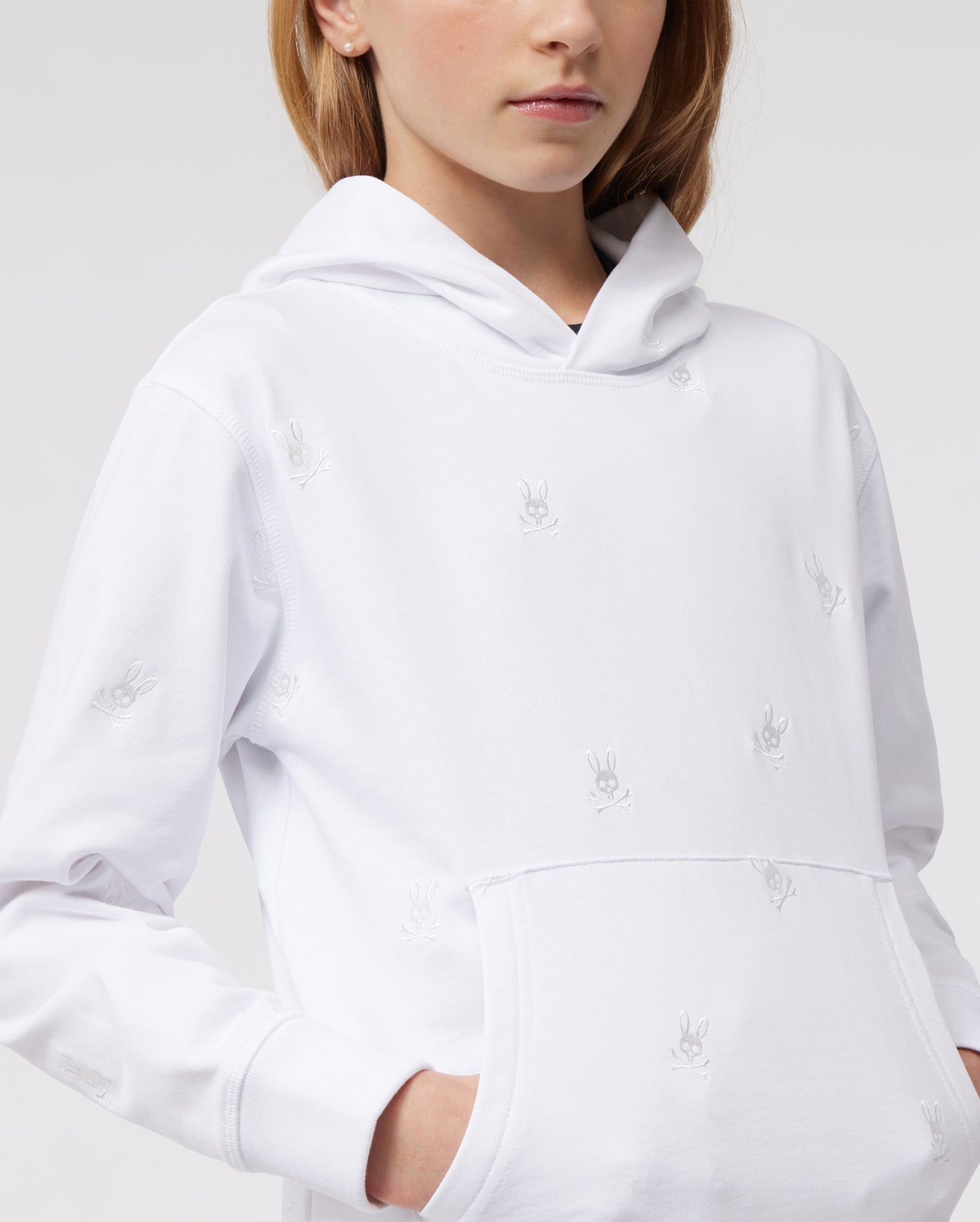 KIDS WOAD EMBROIDERED POPOVER HOODIE - B0H706X1FT
