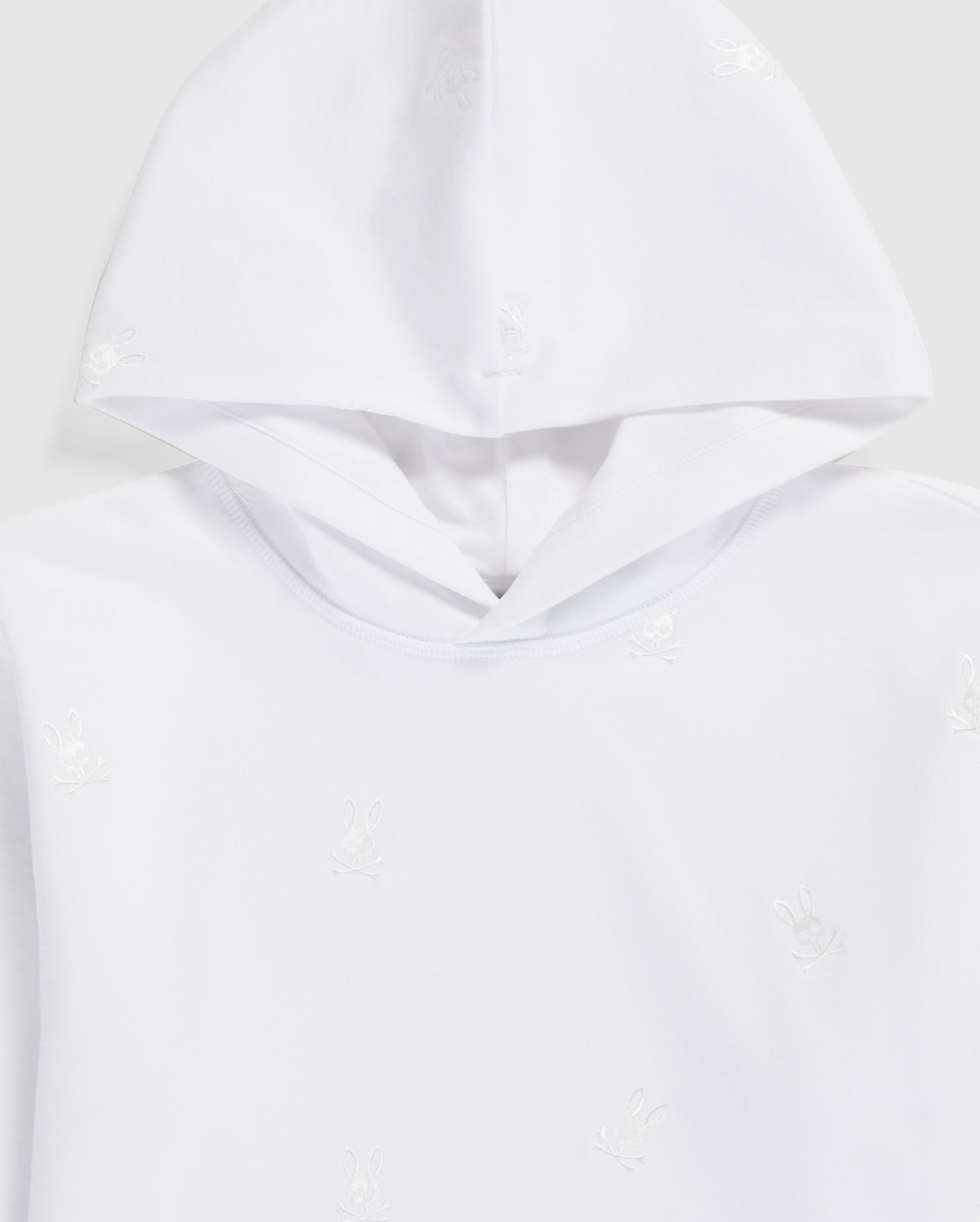 KIDS WHITE WOAD EMBROIDERED POPOVER HOODIE | PSYCHO BUNNY – Psycho Bunny
