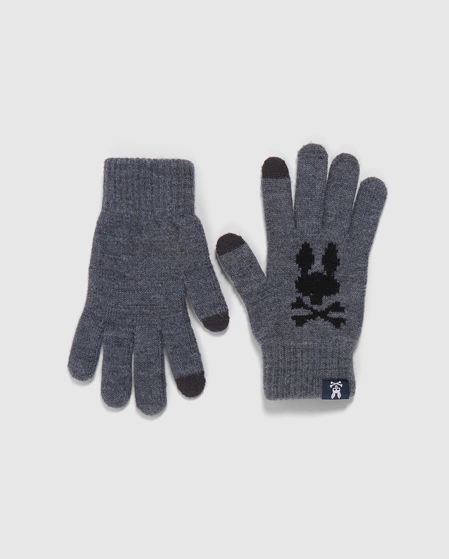 MENS WOOL GLOVES WITH GREY B6A998U1GL FINGER TOUCH