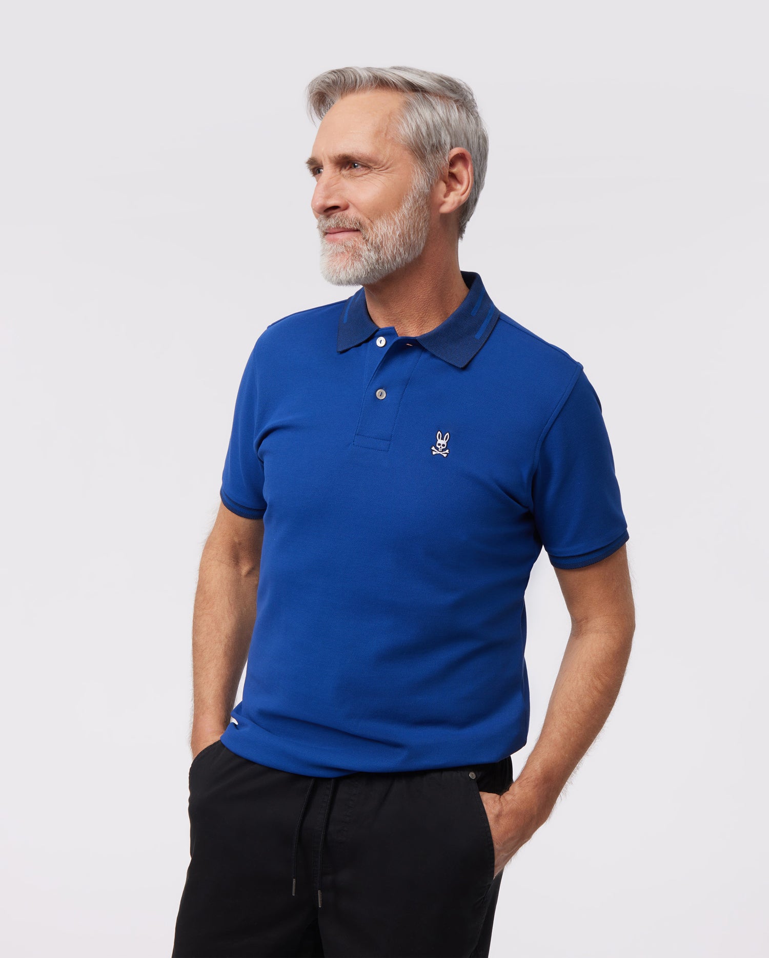 MENS BLUE STRYPE FASHION POLO | PSYCHO BUNNY