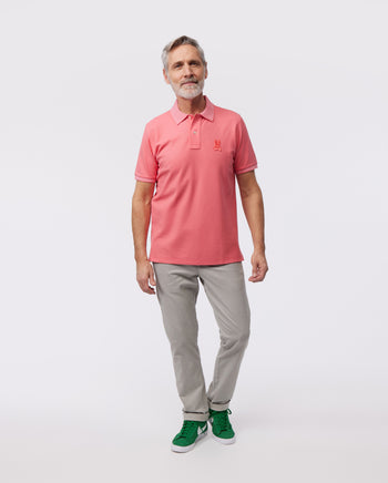 Mens Polo shirt: PLAIN CORAL PINK