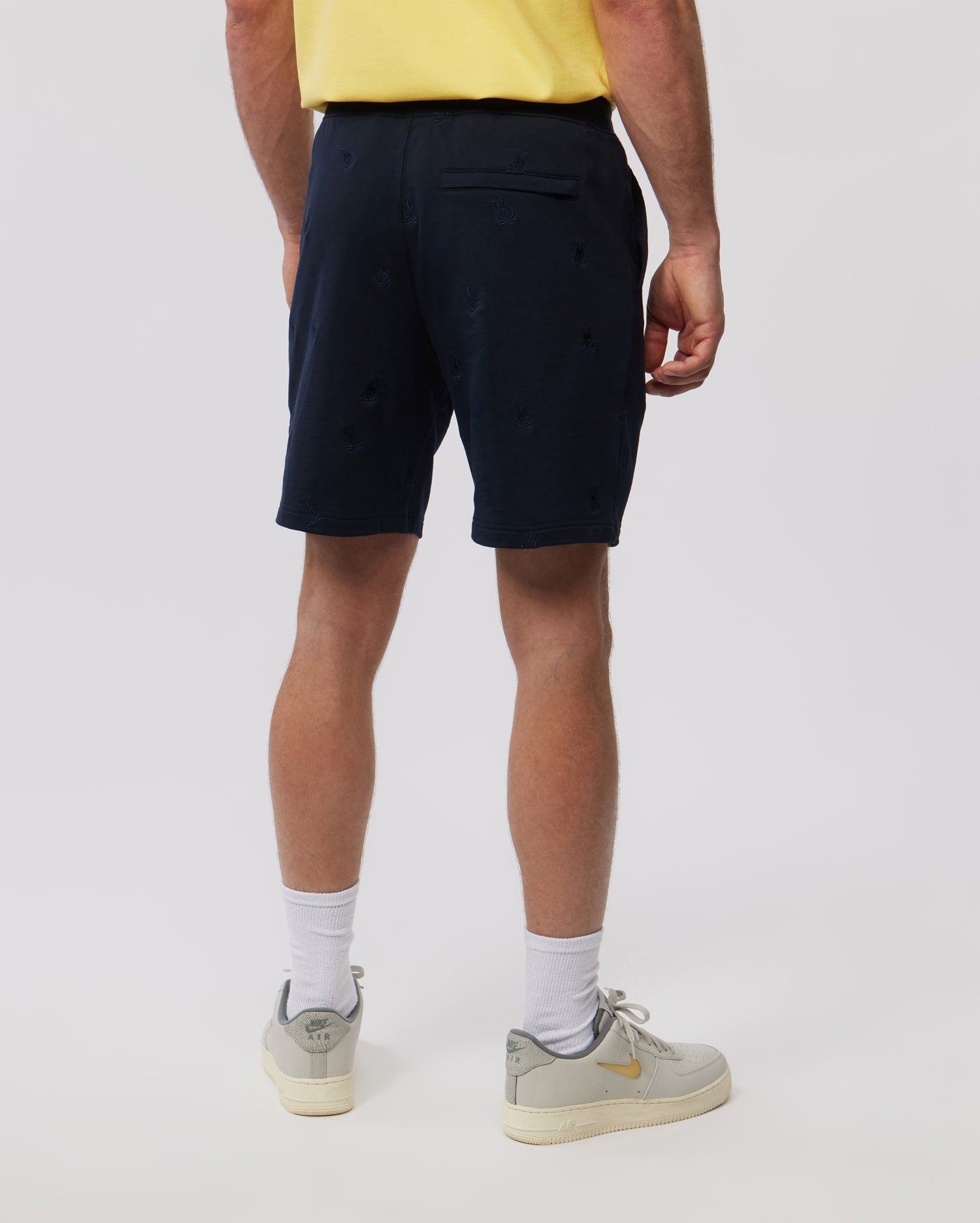 MENS NAVY WOAD EMBROIDERED SWEATSHORT | PSYCHO BUNNY