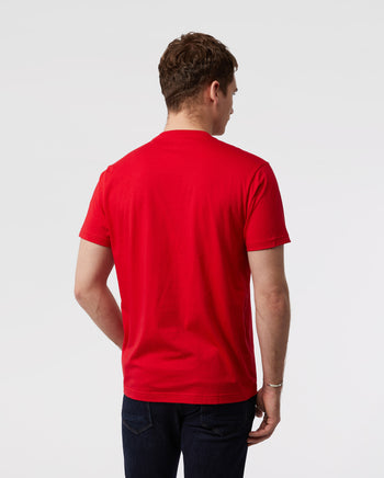 MENS RED CLASSIC NECK TEE PSYCHO