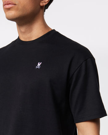 Lacoste heavyweight color block logo t-shirt in black