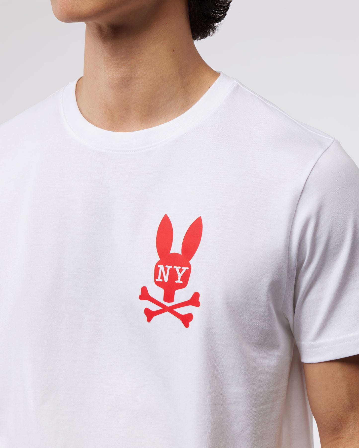 MENS NEW YORK WHITE BUNNY SHORT SLEEVE TEE